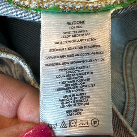 RE/DONE 90's Crop Low Slung Jeans in Medium Raf Size 24 NWT - Picture 7 of 8